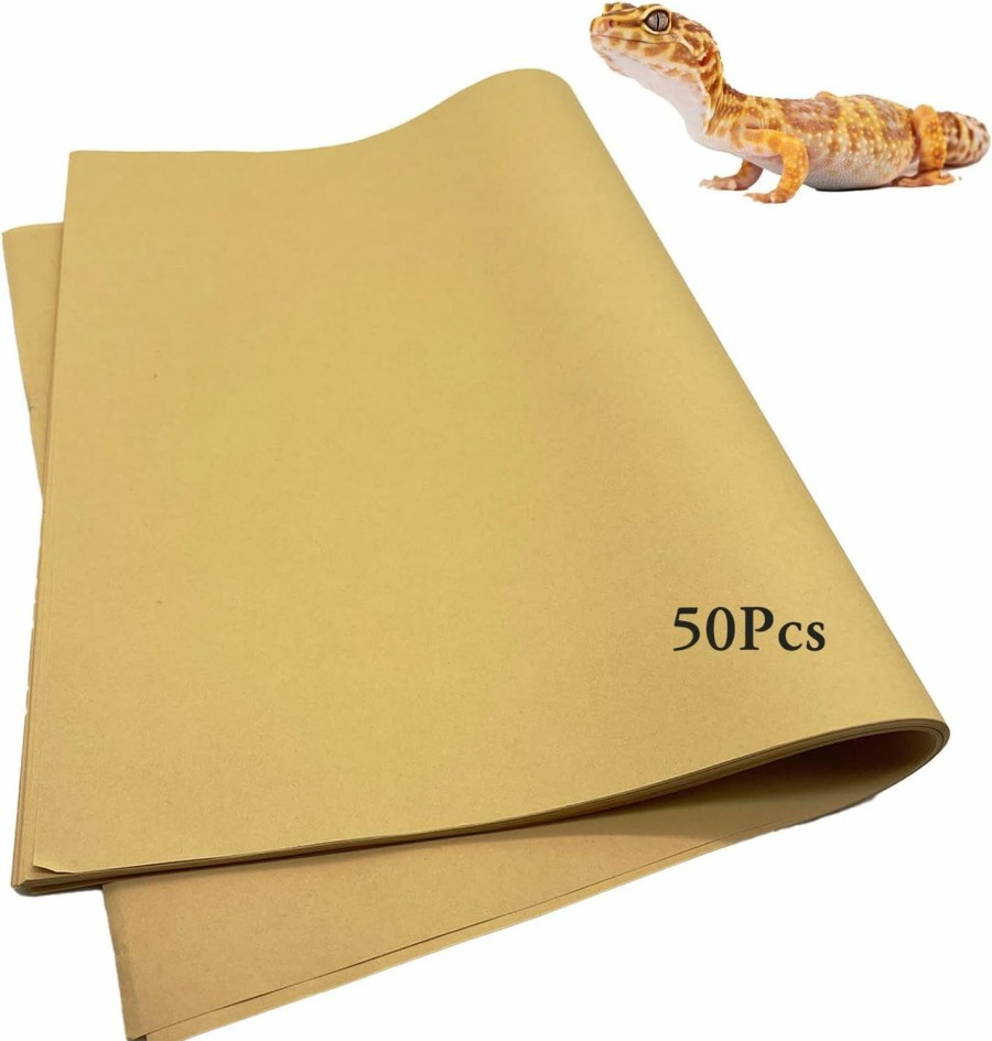 Reptiles & Amphibian Tfwadmx | Tfwadmx Reptile Carpet 50Pcs 22.4''X14.6'' Disposable Kraft Paper Liner Bearded Dragon Substrate Reptiles Terrarium Supplies For Snake Turtle Gecko Hermit Crabs Chameleons