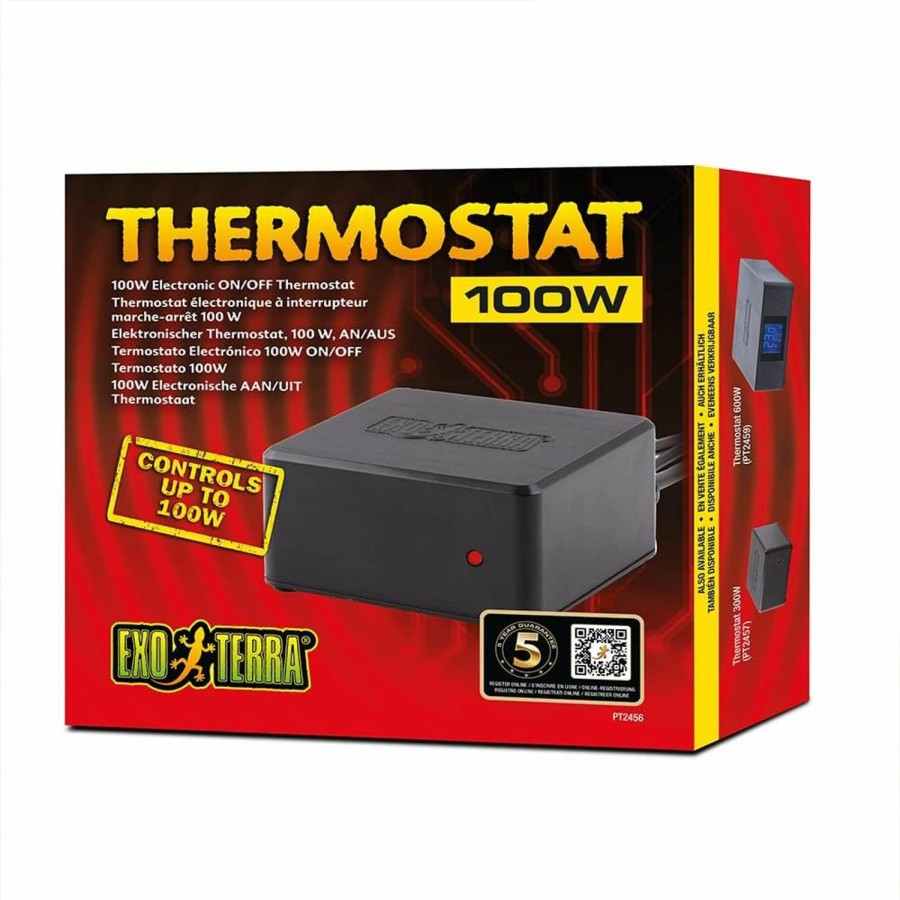 Reptiles & Amphibian Exo Terra | Hagen Exo-Terra Electronic On/Off Thermostat, 100 Watt