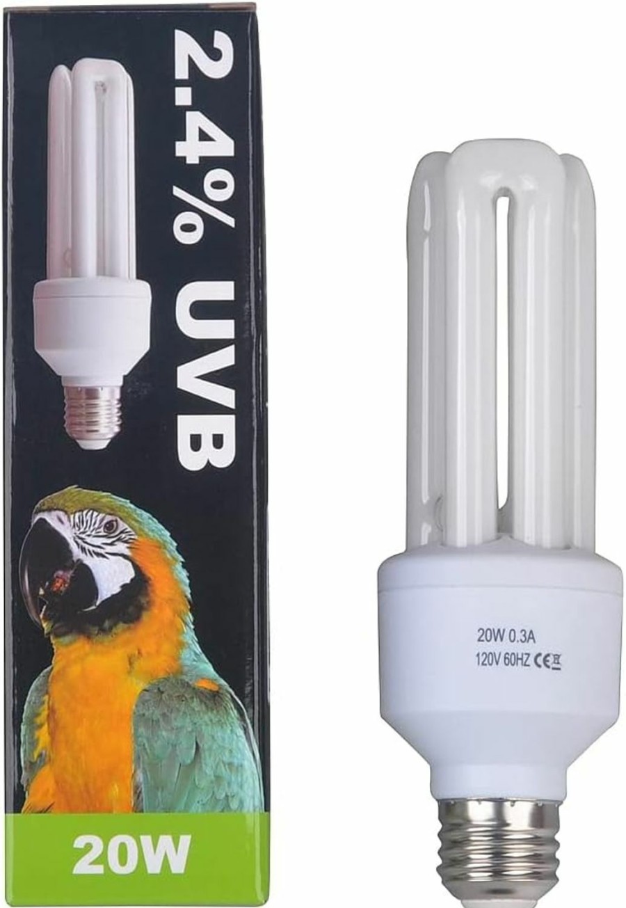 Reptiles & Amphibian LUCKY HERP | Lucky Herp Compact Bird Lamp Lighting Bulb, 2.4% Uvb, 20W,Screw Thread