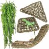 Reptiles & Amphibian MUYG | Muyg Reptile Hammock,Large Lizard Lounger,Bearded Dragon Tank Accessories Natural Seagrass Hammocks Hanging Flexible Climbing Vines Decoration For Gecko Snakes Chameleon(4 Pcs)