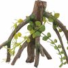 Reptiles & Amphibian AQUA KT | Aqua Kt Reptile Corner Climbing Branch With Plant Snake Climb Tree For Bearded Dragon Lizard Hermit Crab Crested Gecko Leopard Chameleon Frog Terrarium Habitat