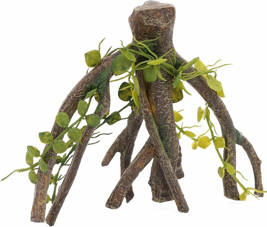 Reptiles & Amphibian AQUA KT | Aqua Kt Reptile Corner Climbing Branch With Plant Snake Climb Tree For Bearded Dragon Lizard Hermit Crab Crested Gecko Leopard Chameleon Frog Terrarium Habitat