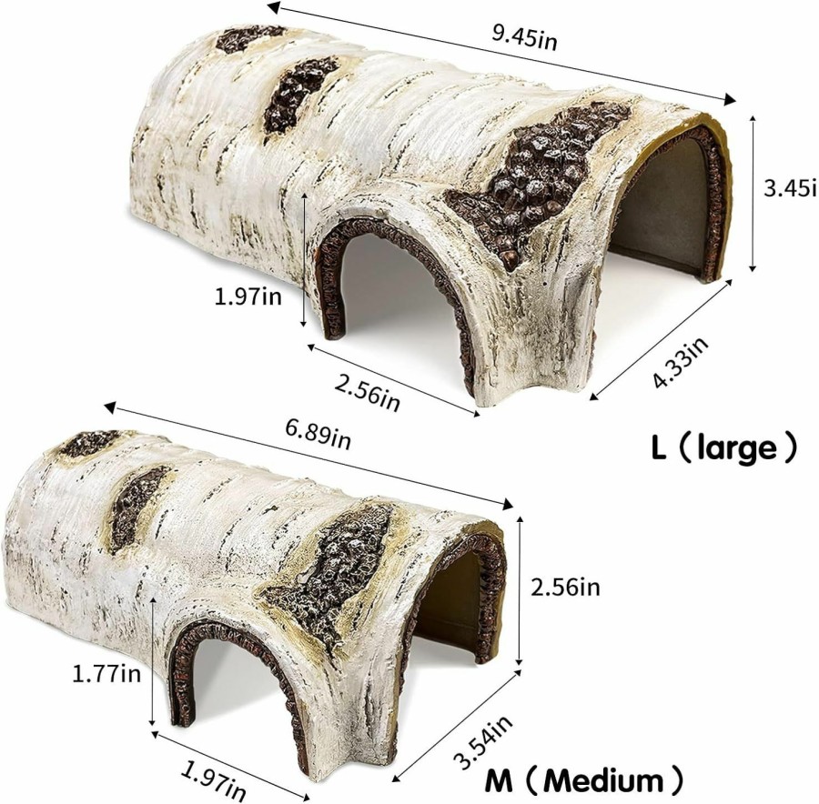 Reptiles & Amphibian Cosyall | Reptile Hide Large Caves Simulation Tree Hideout Snake Hide Leopard Gecko Terrarium Plastic Plant Leaves Ornament Habitat Shelter Decor For Lizard Hermit Crab Spider Frog Amphibians