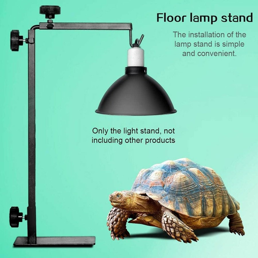 Reptiles & Amphibian Xiaokeis | Xiaokeis Reptile Lamp Stand, Landing Lamp Holder Bracket With Base, Adjustable Floor Light Holder Stand Landing Lamp Stand For Reptile Glass Terrarium Heating Light And Dome Lampshade(Black)