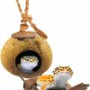 Reptiles & Amphibian SunGrow | Sungrow Leopard Gecko Coconut Husk Hut With Ladder, With Shell Opening, Cave Habitat With Hanging Loop, 1 Pc Per Pack