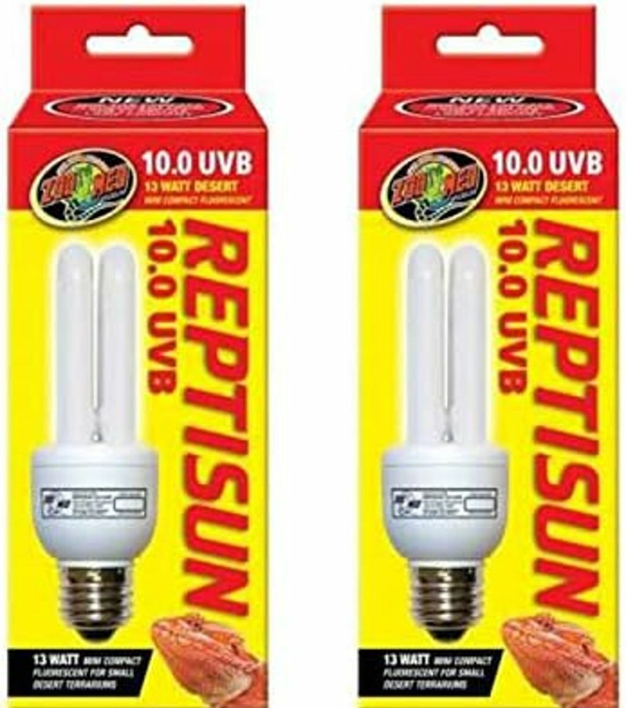 Reptiles & Amphibian Zoo Med | (2 Pack) Zoo Med Reptisun 10.0 Uvb Mini Compact Fluorescent