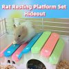 Reptiles & Amphibian Hamiledyi | Hamster Platform Toy Climbing Ladder Rat Resting Platform Set Hideout Hut Cage Accessories With Swing For Small Animal Dwarf Hamster Mouse Gerbil.