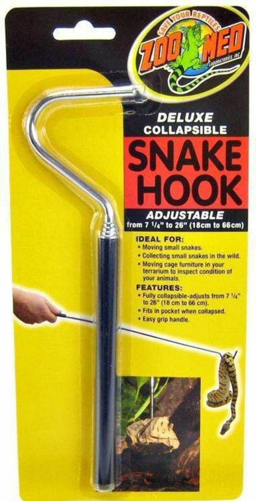 Reptiles & Amphibian Zoo Med | Zoo Med Deluxe Collapsible Snake Hook