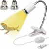 Reptiles & Amphibian Anglekai | Anglekai Reptile Heat Lamp, 50W Adjustable Turtle Heating Light For Lizard Reptile Included 2 Uva Uvb Bulb Baking Lamp (E27, 110V) (Black)