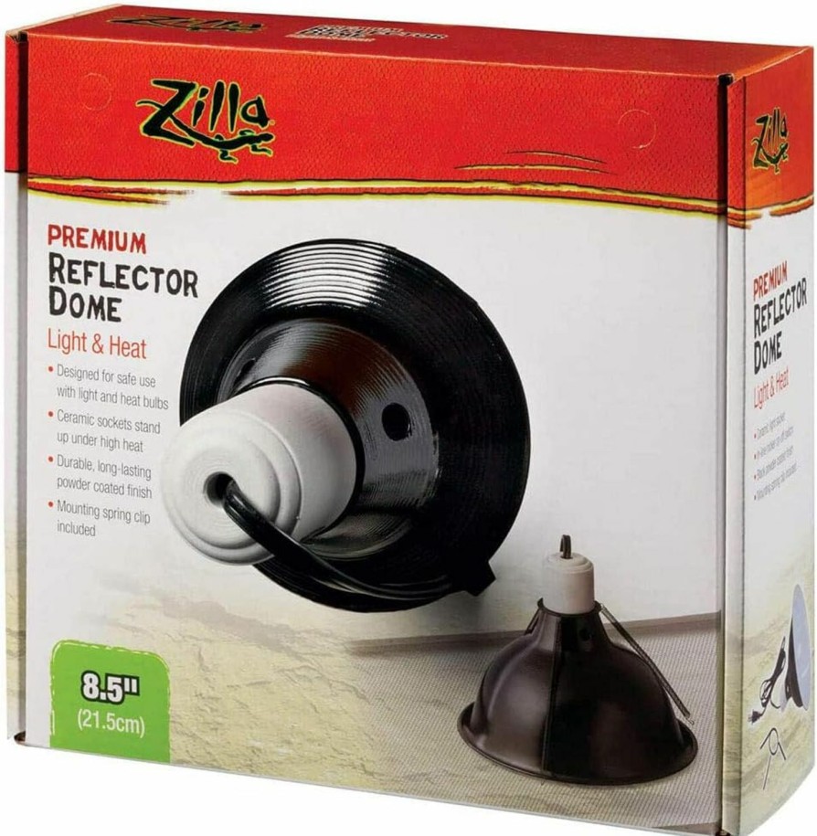 Reptiles & Amphibian Zilla | Zilla Reptile Terrarium Heat Lamps And Habitat Lighting Dome, Black 8.5 Inch