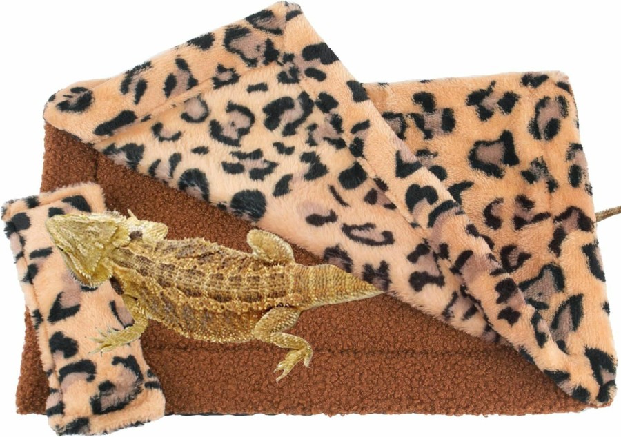 Reptiles & Amphibian ADOGGYGO | Adoggygo Bearded Dragon Bed With Pillow Blanket, Bearded Dragon Tank Accessories Lizard Hide Habitat Shelter, Warm Sleeping Bag With Cover For Bearded Dragon, Leopard Gecko, Lizard