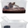 Reptiles & Amphibian Yitokmc | 2 Pieces Reptile Transport Container Box Plastic Reptile Tubs Reptile Terrarium Snake Breeding Feeding Box Insect Tarantula Enclosure Tank Snail Spider Habitat Cage Mini Critter Keeper