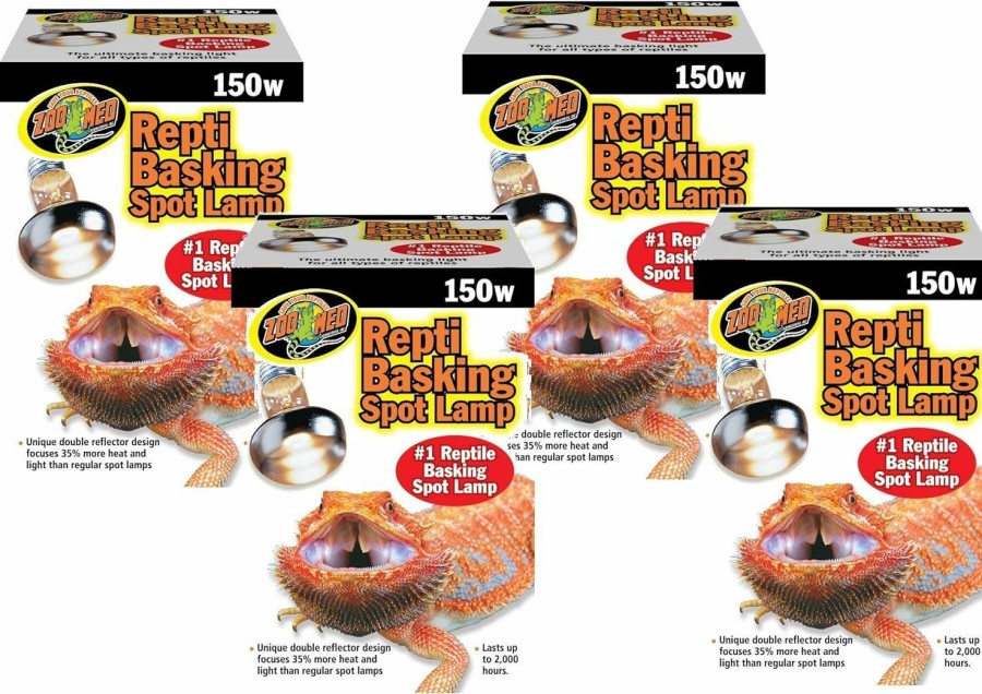 Reptiles & Amphibian Zoo Med | Zoo Med Reptile Basking Spot Lamps 150 Watts (4 Pack)