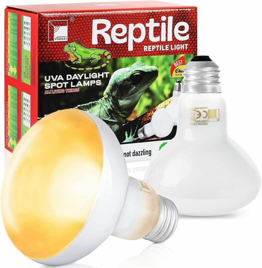 Reptiles & Amphibian VOOSEI | Voosei 100W Reptile Basking Light Bulbs, 2-Pack Heat Lamps For Bearded Dragons, Lizards, Turtles, And Tortoises, Simulating Natural Sunlight For Your Reptilian Companions