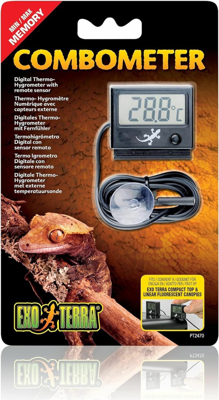 Reptiles & Amphibian Exo Terra | Exo Terra Led Rept-O-Meter Digital Combination Thermometer/Hygrometer