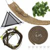 Reptiles & Amphibian Hamiledyi | Hamiledyi Bearded Dragon Tank Accessories Lizard Large Hammock Jungle Climber Vines Flexible Leaves Bendable Vine Artificial Branch Habitat Reptile Decor For Chameleon, Lizards,Gecko,Snakes