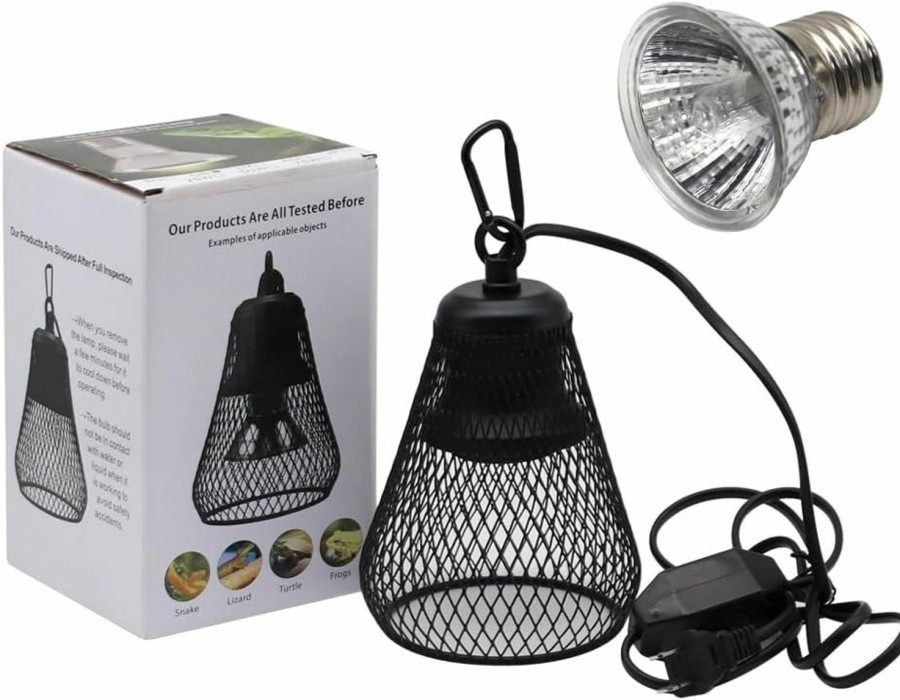 Reptiles & Amphibian Achicklead | Achicklead Reptile Heat Lamp Guard Reptile Reptile Light Fixture Uvb Reptile Turtle Heating Light Dome Lamp Cap Covers Max 200 Watt With One 25W Bulb For Bearded Dragon Turtle Snakes Frogs Chicks