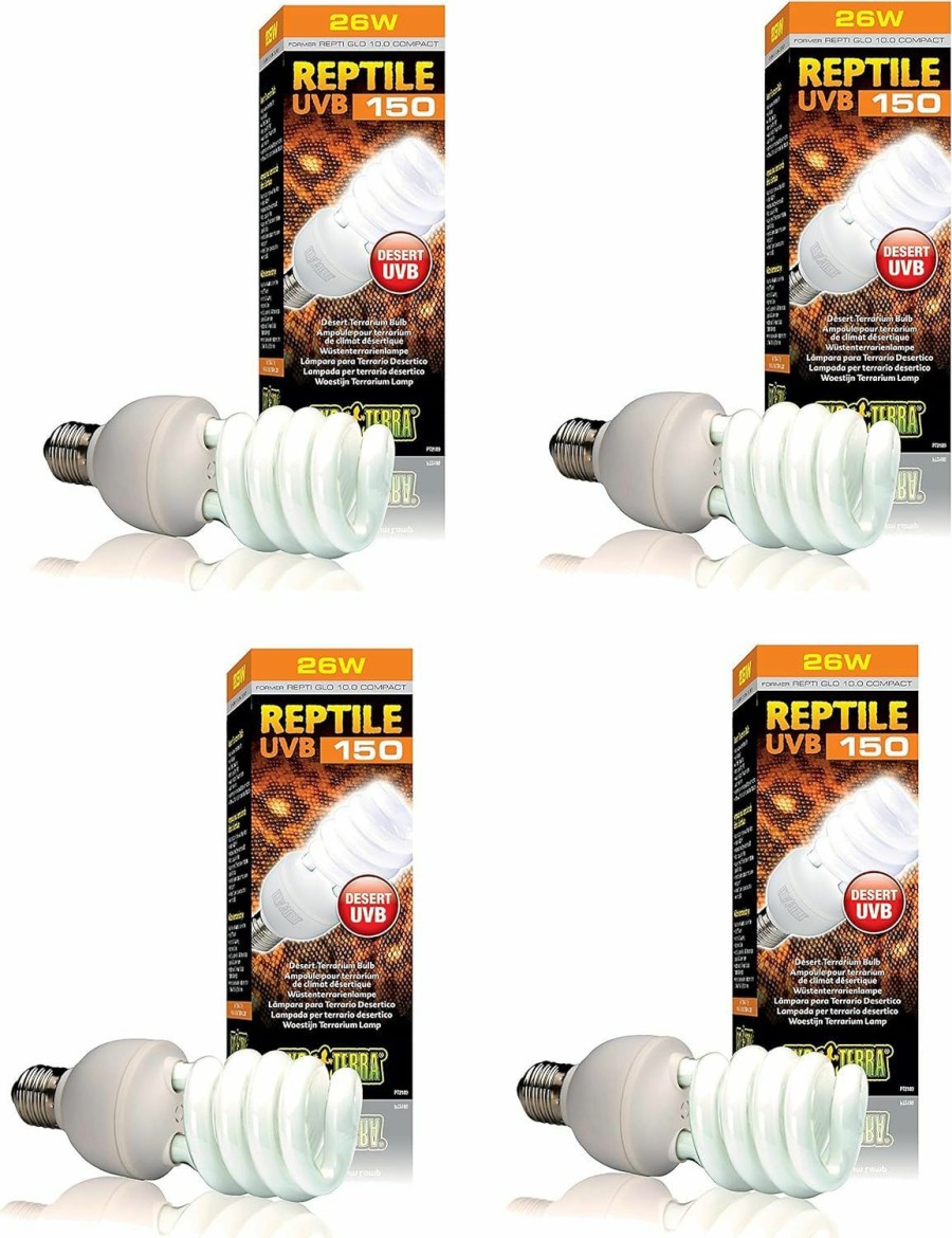 Reptiles & Amphibian Exo Terra | (4 Pack) Exo Terra Repti-Glo 10.0 Compact Fluorescent Desert Terrarium Lamp, 26 Watt