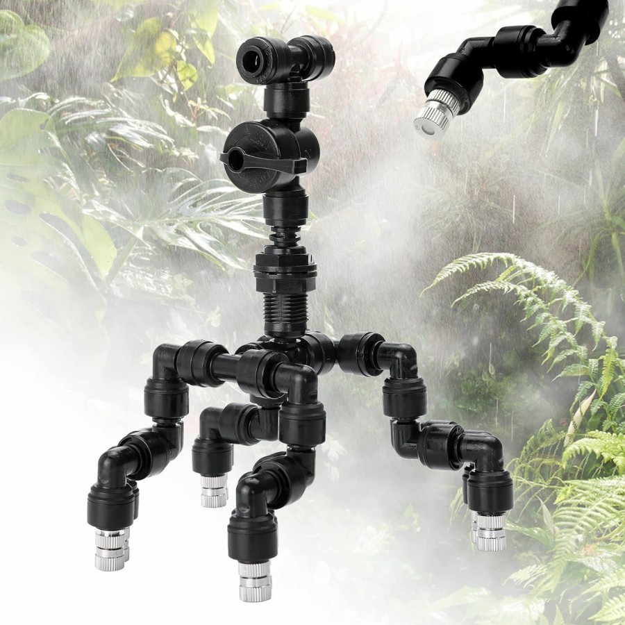 Reptiles & Amphibian Cozy Tower | 4 Pcs Reptile Mister Nozzle Terrarium Reptile Fogger With Valve, Adjustable Terrarium Misting Accessories Cooling Misting System For Reptiles Rainforest