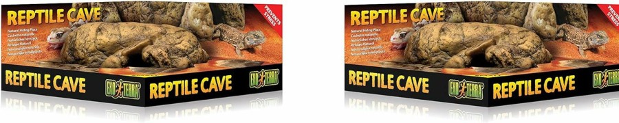 Reptiles & Amphibian Exo Terra | Exo Terra New Reptile Cave, Small, Natural Hiding Place (2 Pack - Small)