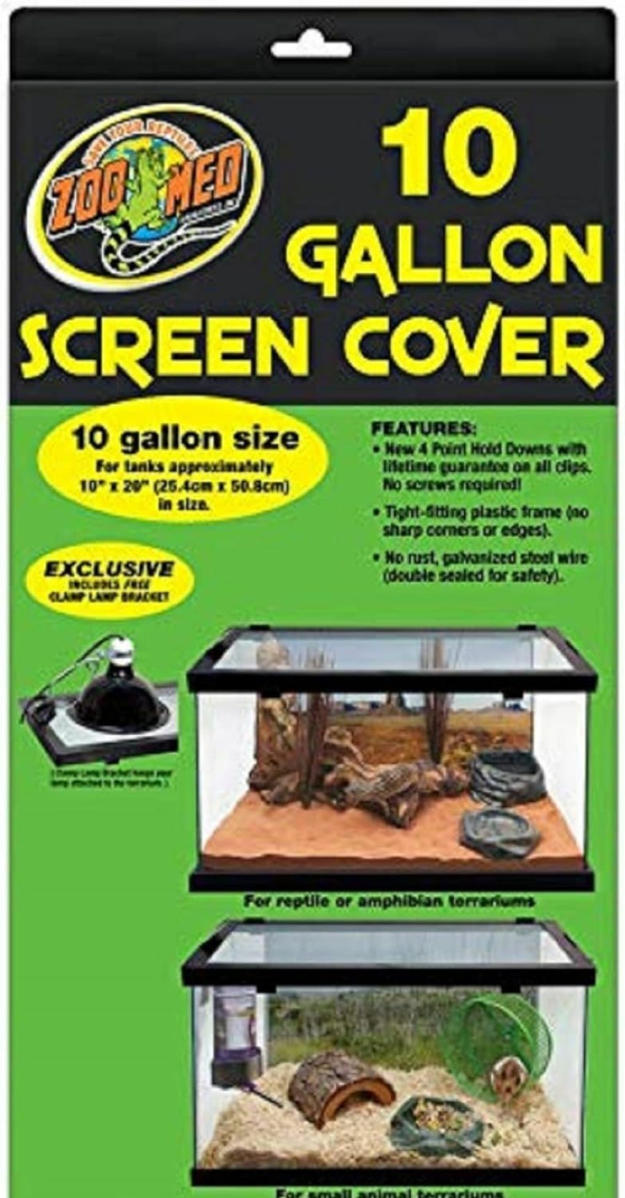 Reptiles & Amphibian Zoo Med | Zoo Med Screen Cover For 10 Gallon Tanks