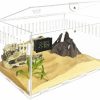 Reptiles & Amphibian WANLIAN | Acrylic Reptile Feeding Box, Micro Habitat Terrariums With Magnetic Lock And Temperature Hygrometer