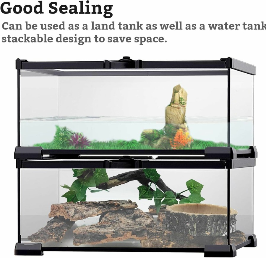 Reptiles & Amphibian Hamiledyi | Hamiledyi Small Reptile Tank Glass Amphibian Terrarium 7.9 X7.9 X5.7 In Transparent Hermit Crab Cage Micro Habitat Full View Visually Appealing Enclosure For Lizard Gecko Frog Spider Tortoise