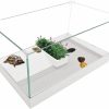 Reptiles & Amphibian kathson | Kathson Turtle Tank Aquarium Tortoise Glass Habitat Terrarium With Basking Platform Filter Layer Drain Design Multifunctional Area For Hermit Crabs Tortoises Shrimps(Combined, 17.91 X 11.02 X 9.25)