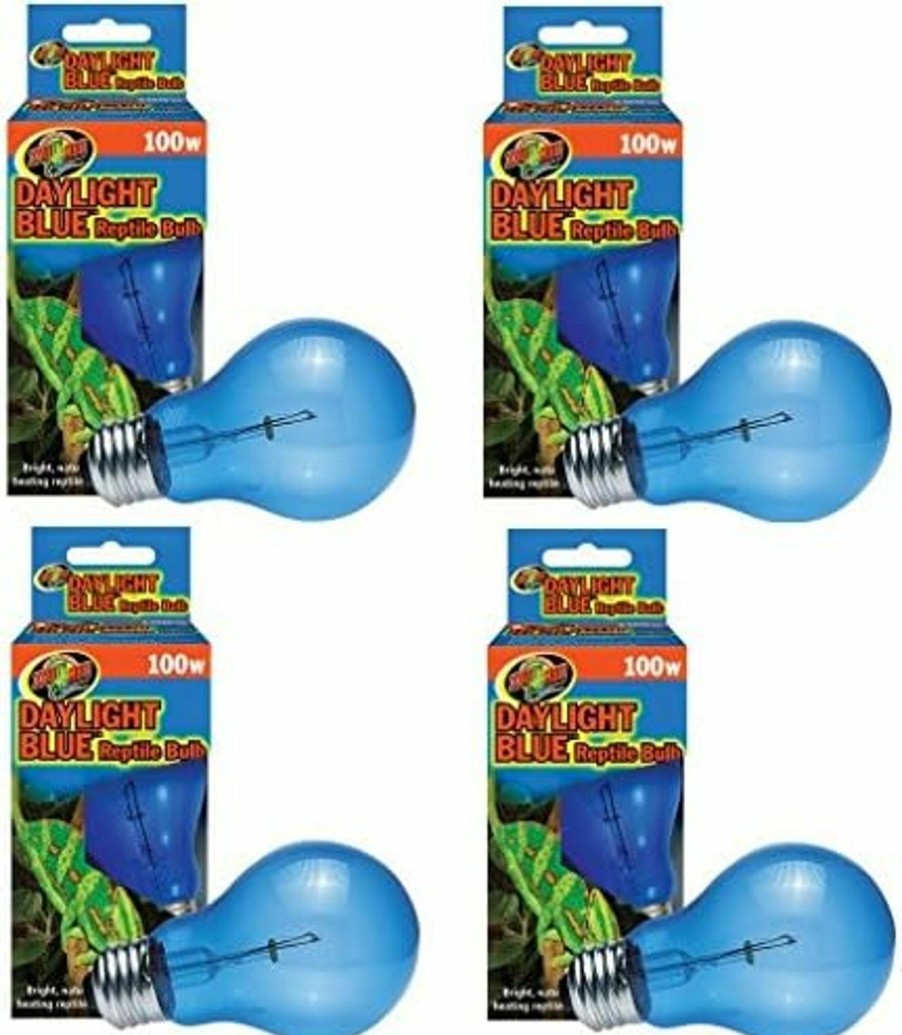 Reptiles & Amphibian Zoo Med | (4 Pack) Zoo Med Daylight Blue Reptile Bulbs - 100 Watt Each