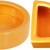 Reptiles & Amphibian Ipetboom | Ipetboom Terrarium 2Pcs Reptile Food Dish Bowl Worm Water Dish Small Lizard Gecko Ceramic Pet Bowls Bowls For Leopard Bearded Dragon Chameleon Hermit Crab Feeder Orange Food Containers