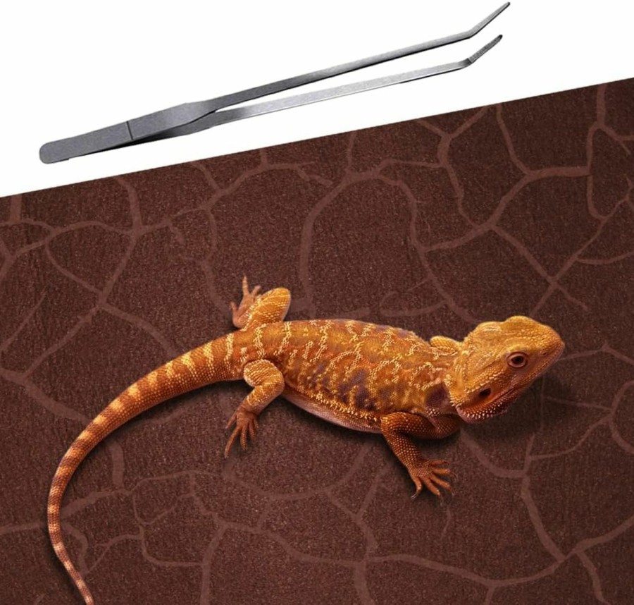 Reptiles & Amphibian REP BUDDY | Rep Buddy 2 Pack Reptile Carpet Desert Reptile Mat & Reversible Substrate, Terrarium Liner Bedding, For Lizard,Chameleon,Gecko,Snake,Ceratophrys With Tweezers Feeding Tong (40 Gallon(36X18In))