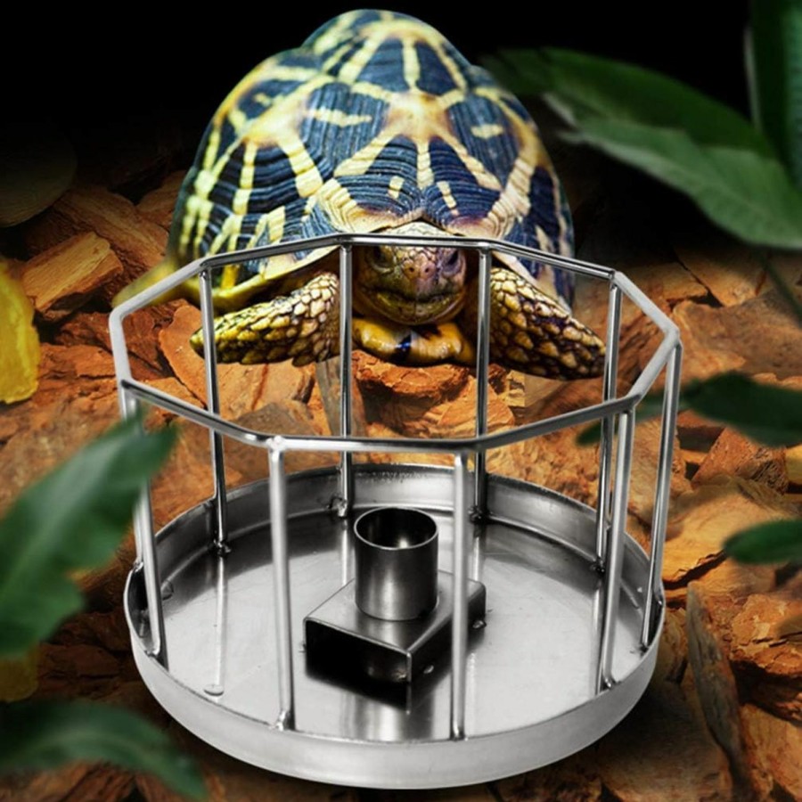 Reptiles & Amphibian balacoo | Reptile Terrariums Stainless Steel Reptile Water Feeder Automatic Water Dispenser Waterer Drinking Dish Feeding Accessories For Turtle Lizards Geckos Terrarium Tank Glass Animals