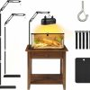 Reptiles & Amphibian JUNWSHUI | Junwshui Reptile Heat Lamp Stand Adjustable Height 15.7Inch To 67.1Inch Tall With 360 Swing Arm Can Placed On Desk Or Floor For Bearded Dragon Turtle