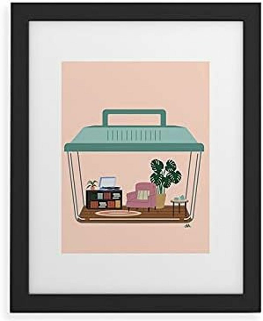 Reptiles & Amphibian Deny Designs | Deny Designs 2021 Framed Art Print Classic White, 11\" X 14\", Camilleallen Hermit Habitat