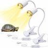 Reptiles & Amphibian LIZUSXP | Reptile Heat Lamp, Turtle Tank Heat Lamp With Timer Switch And 240Cm Cable, 360 Adjustable Metal Hose Turtle Light, E26/E27 Base Reptile Basking Light For Bearded Dragon Snake Chick(White)