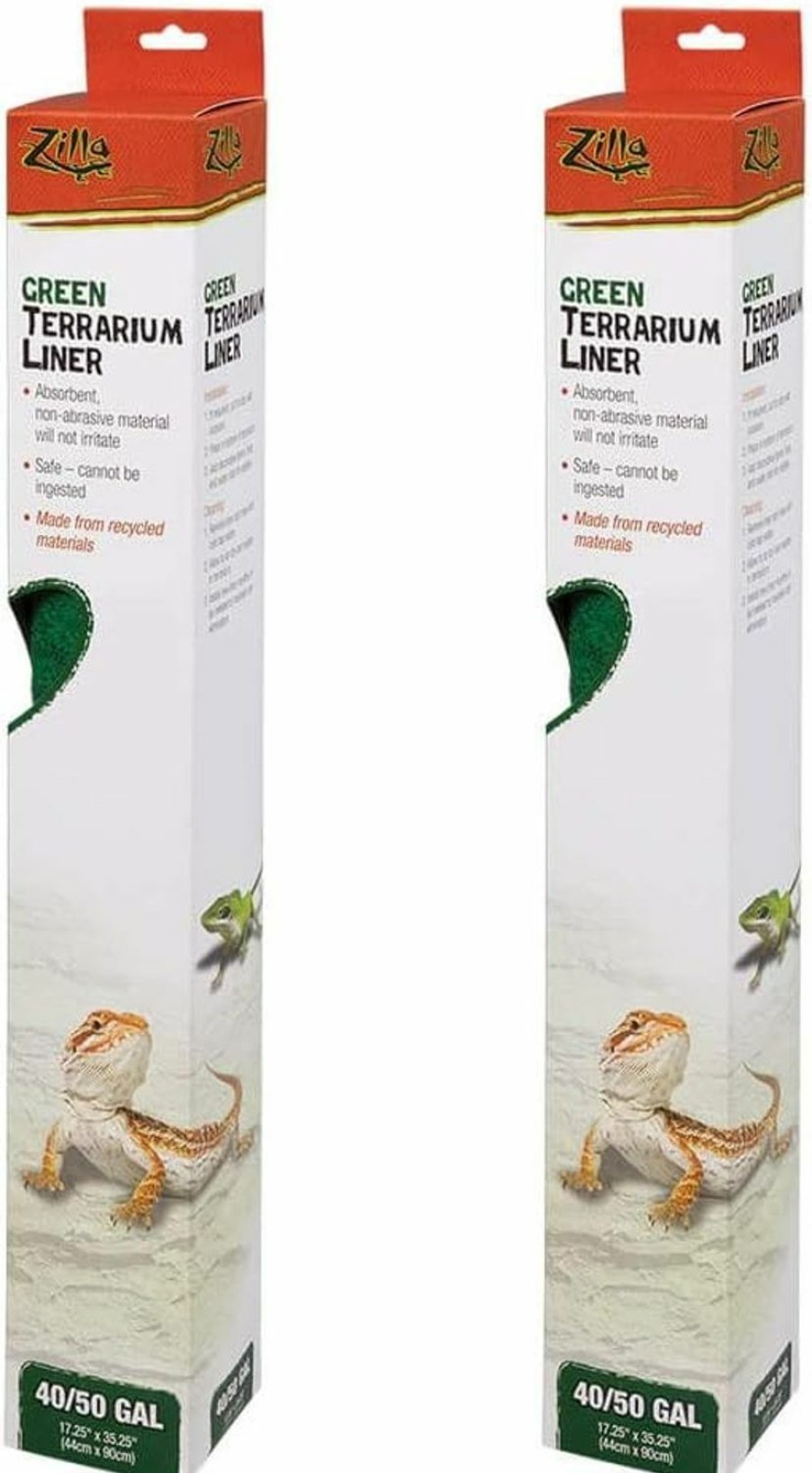 Reptiles & Amphibian Zilla | Zilla 2 Pack Of Terrarium Liners, 40/50 Gallon, Green