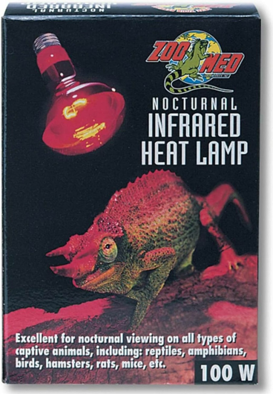 Reptiles & Amphibian Zoo Med | Zoo Med Nocturnal Infrared Heat Lamp 100 Watts - Pack Of 3