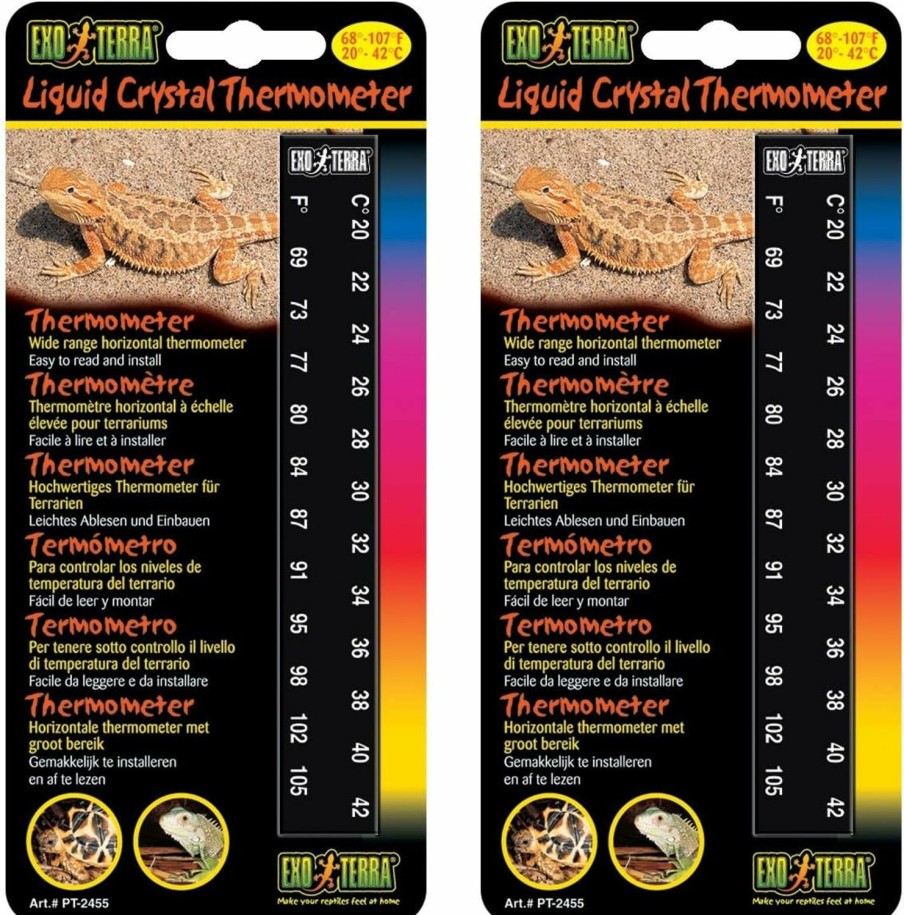 Reptiles & Amphibian Exo Terra | Exo Terra 2 Pack Of Liquid Crystal Terrarium Thermometers