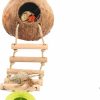 Reptiles & Amphibian JINGHANGER | Reptile Hut With Ladder And Tire Swing, Leopard Gecko Coconut Shell Ladder Hideout Hole Lizard Coco Den Crested Gecko Tank Accessories Hanging Cave Habitat For Bearded Dragon Chameleon Lizard Snake