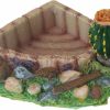 Reptiles & Amphibian emours | Emours Reptile Amphibian Tortoise Lizard Frog Water Dish Food Feeder Cactus Corner Bowl With Ramp Small