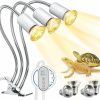 Reptiles & Amphibian TFNN | Tfnn 2023 Upgrade Reptile Heat Lamp, Three Head Reptile Light With Cycle Timer,Uva Uvb Light, Dimmable Basking Lamp For Tortoise, Bearded Dragon, Lizard, Snake, E26/27 Base With 4 Bulbs (50W)-Black