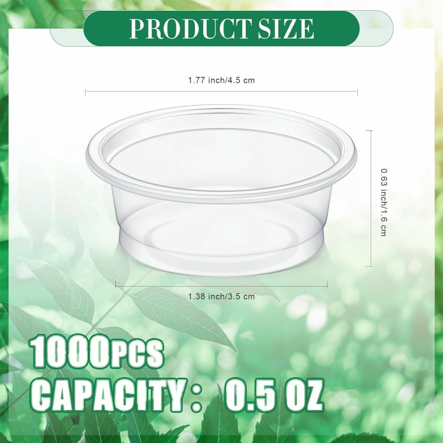 Reptiles & Amphibian Maxcheck | Maxcheck 1000 Pcs 0.5 Oz Gecko Feeding Cups Small Gecko Food And Water Cups Reptile Feeding Bowls Plastic Bearded Dragon Food Bowl For Lizard Small Pet Ledge Accessories