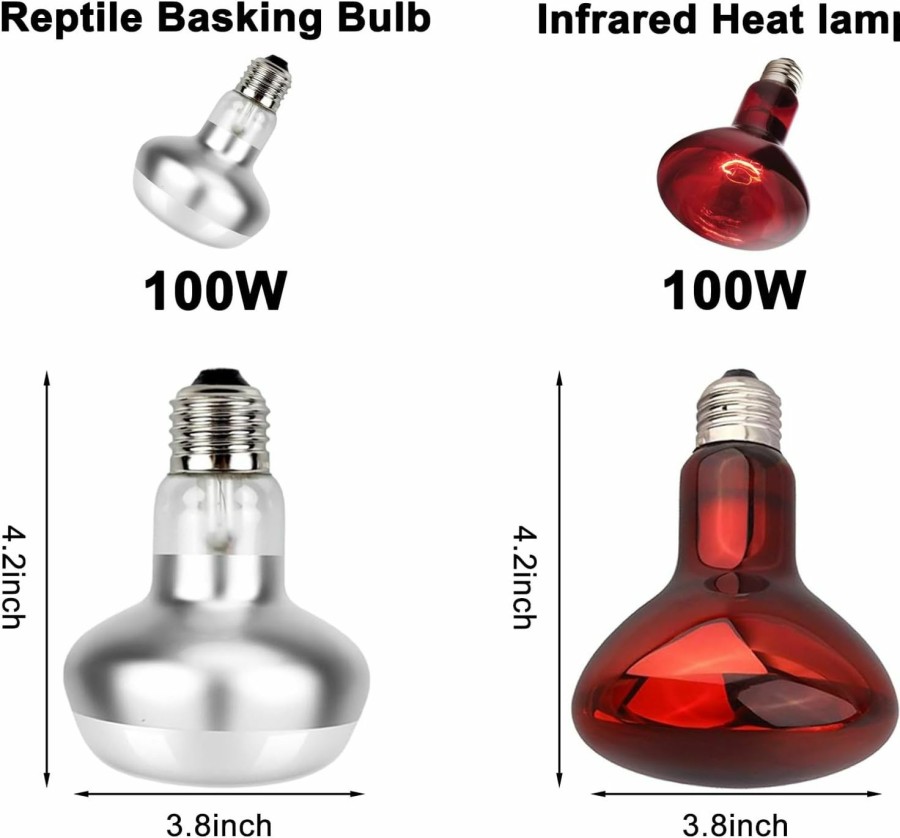 Reptiles & Amphibian DXOPHIEX | Dxophiex 15Inch Light Fixture, Max 150W Dual Reptile Heat Lamp Fixture With Separate Switches, Double Dome Uvb Light Fixture For Reptile Terrarium And Tortoise Habitat