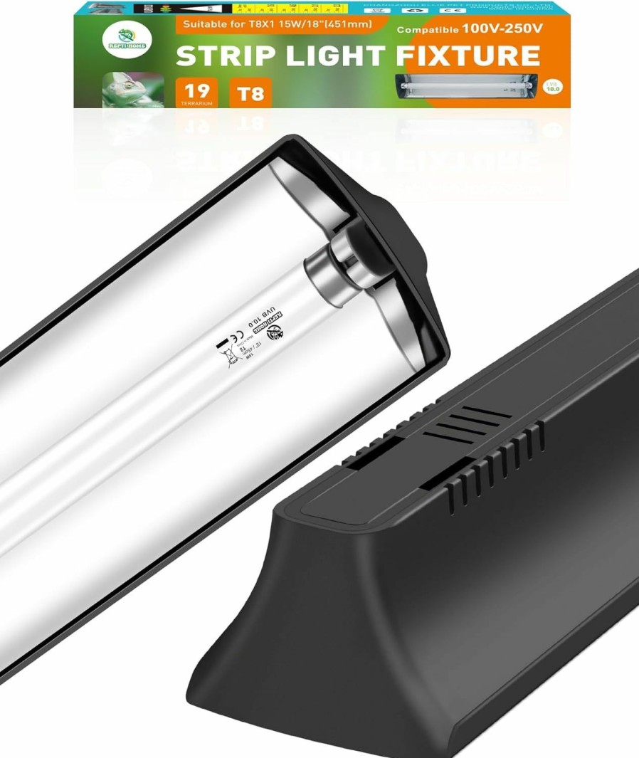 Reptiles & Amphibian REPTI HOME | Repti Home T8 Uva Uvb Reptile Light Combo Kit(100V-250V Wide Voltage), Reptile Light Fixture With Uvb 10.0 Fluorescent Tube, 15W Uva Uvb Lamp Bulb For Bearded Dragon Tortoise