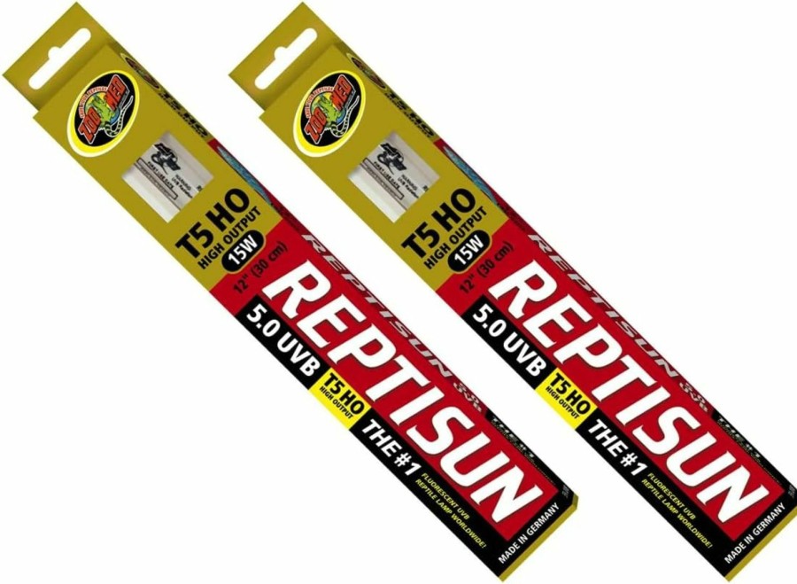 Reptiles & Amphibian Zoo Med | Zoo Med Reptisun T5 Ho 5.0 Uvb Replacement Bulb 15 Watts - (12" Bulb) - Pack Of 2