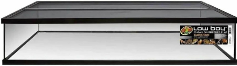 Reptiles & Amphibian Zoo Med | Zoo Med Low Boy Breeder Flat Terrarium With Aluminum Screen Top- 50 Gal