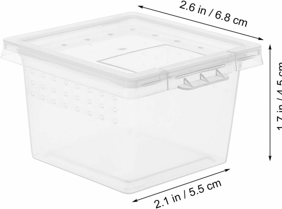 Reptiles & Amphibian balacoo | Balacoo 100Pcs Reptile Breeding Box Plastic Transparent Feeding Case Hatching Container With Lid For Spider Scorpion Gecko Insect Snake Tortoise