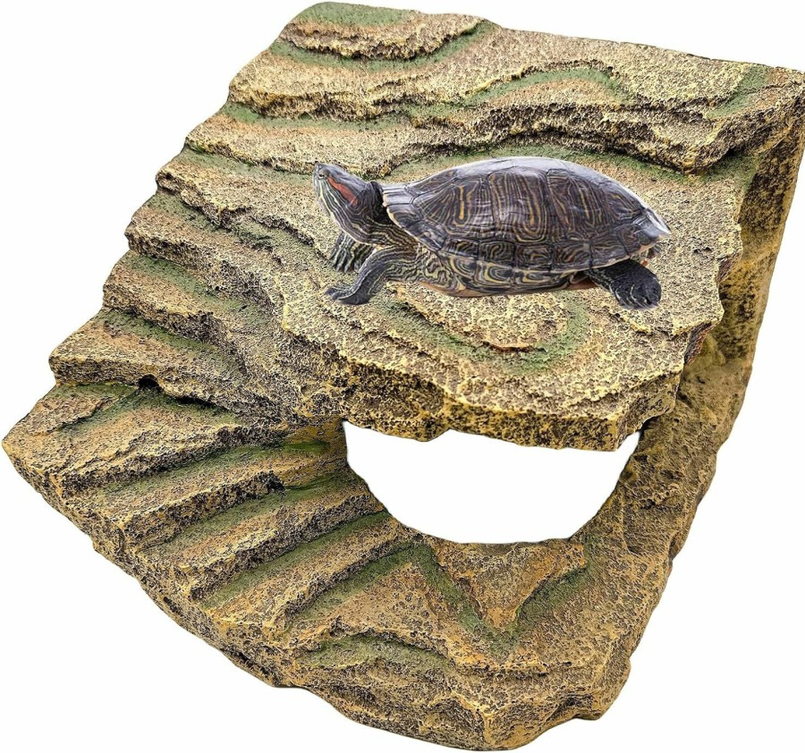 Reptiles & Amphibian Tfwadmx | Tfwadmx Turtle Basking Platform Tortoise Climbing Ramp Aquarium Turtle Tank Accessories Reptile Hide Ledge Resting Terrace For Bearded Dragon, Newts, Lizard