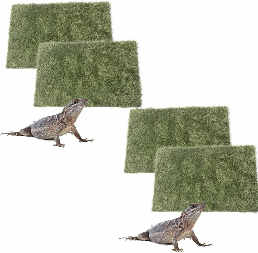 Reptiles & Amphibian kathson | Kathson 2Pcs Reptile Carpet Terrarium Liner Tortoise Bedding Reptile Substrate Liner Mat Pet Cage Mats Supplies For Lizard Snake Bearded Dragon Gecko Chameleon Turtle Iguana (11.81 X 7.87 In)