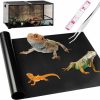 Reptiles & Amphibian HFKPJRT | Bearded Dragon Substrate, Reptile Terrarium Carpet Tank Accessories Non-Adhesive Bearded Dragon Bed Warming Flooring Liner For Leopard Gecko, Lizard, Iguana, Snake, Tortoise With Tweezers And Ruler